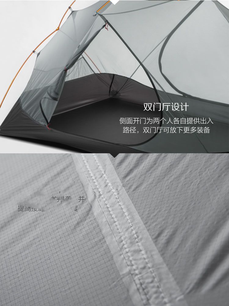 Cheap Goat Tents 3F UL GEAR 2 Person 4 Season 15D Camping Tent Outdoor Ultralight Hiking Backpacking Hunting Waterproof Tents Waterproof Coating Tents 